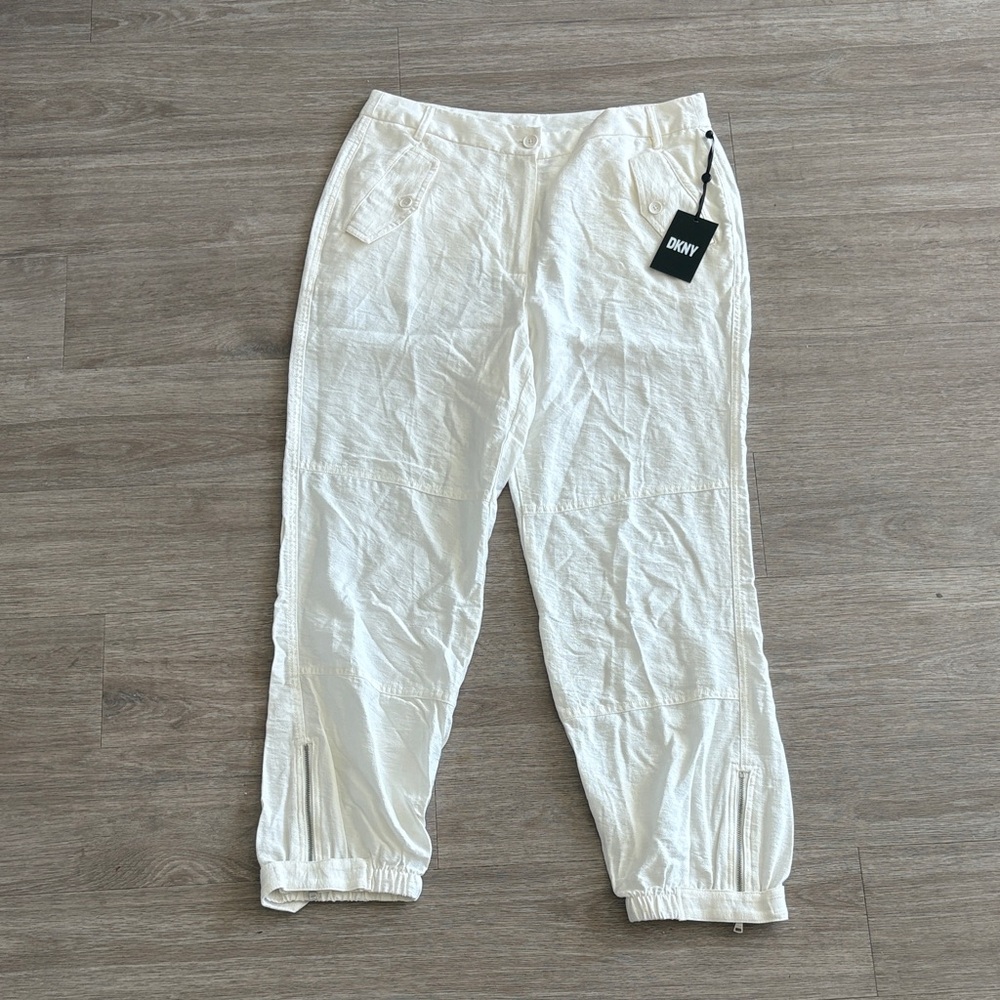 NWT- DKNY White Flowy Pants